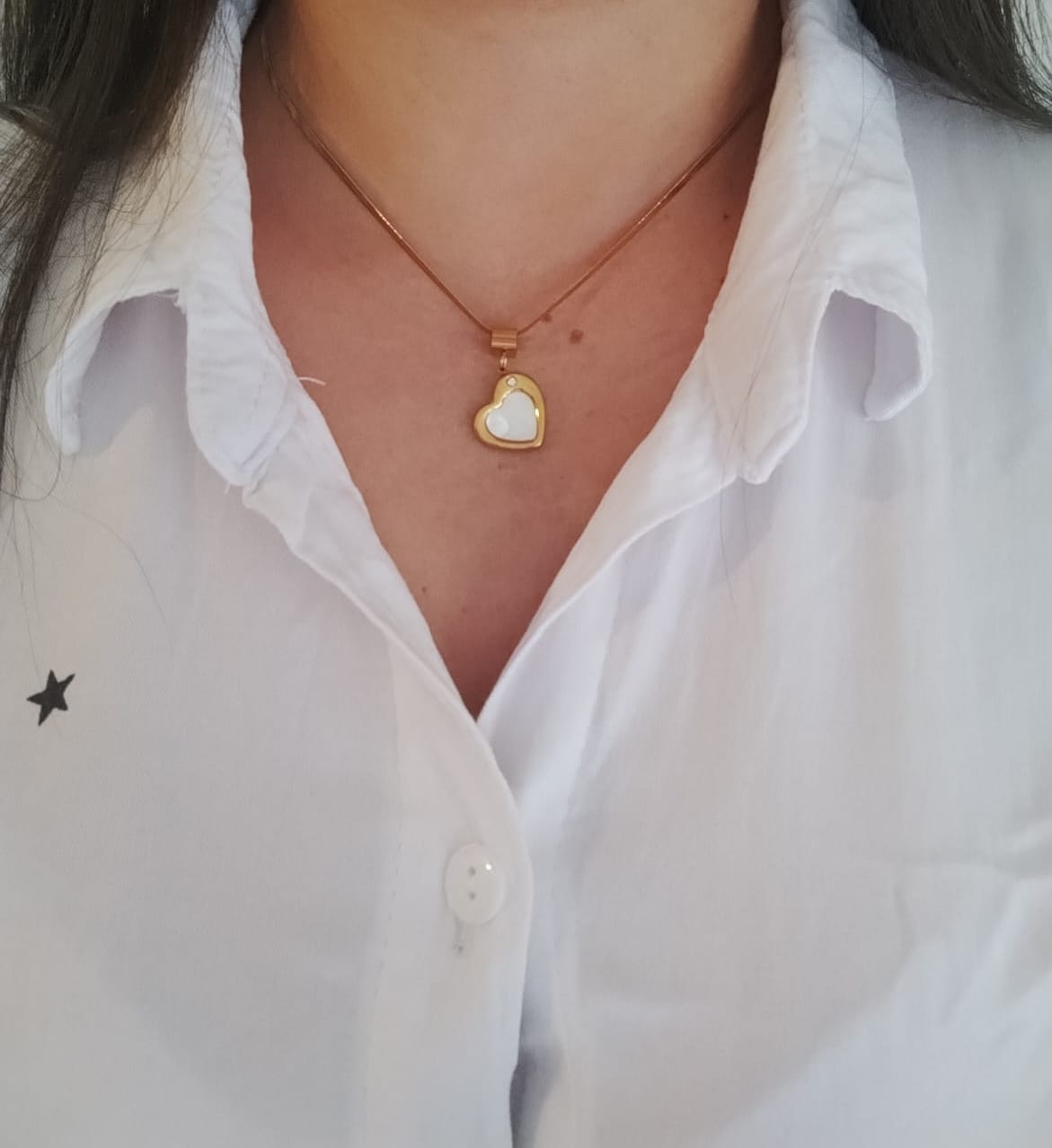 Cadena Corazon Blanco para mujer