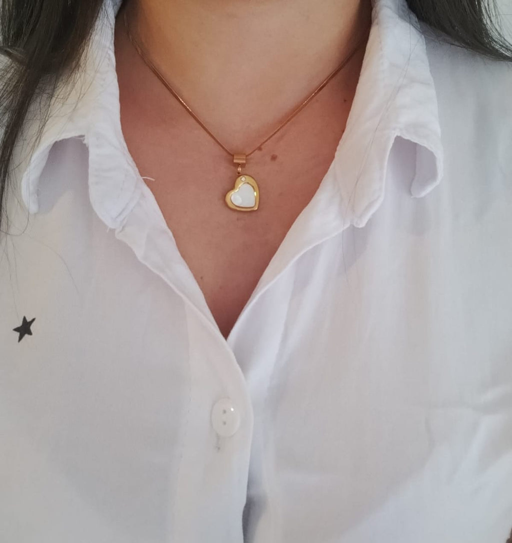 Cadena Corazon Blanco para mujer