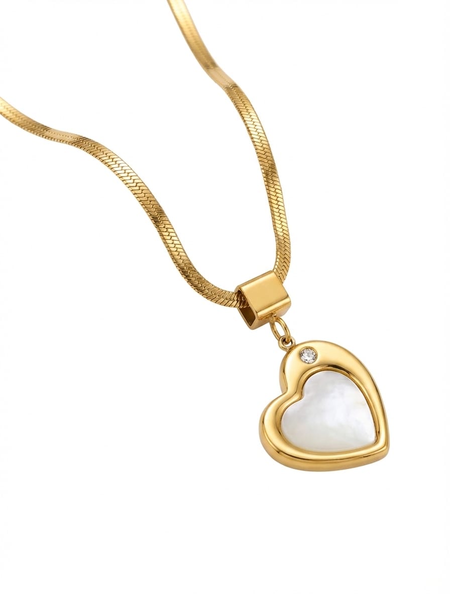 Cadena Corazon Blanco para mujer